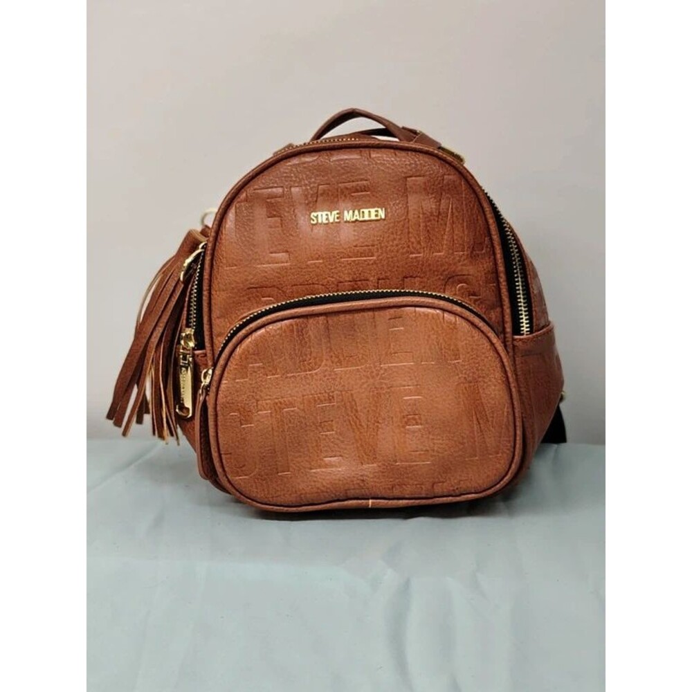 Steve Madden Mini Backpack Purse Cognac-brown